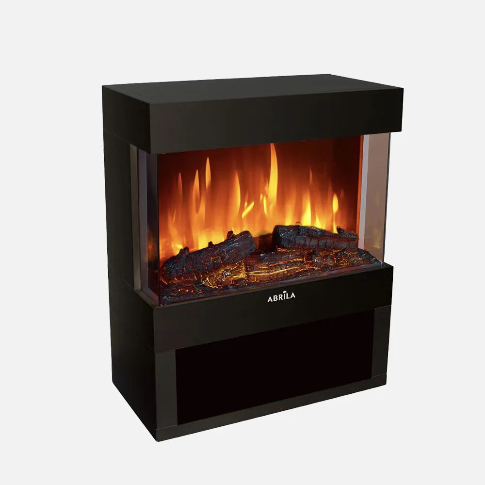 Calefactor cerámico efecto llama Columbia 1800 W de FABRILAMP en color negro – vista de detalle