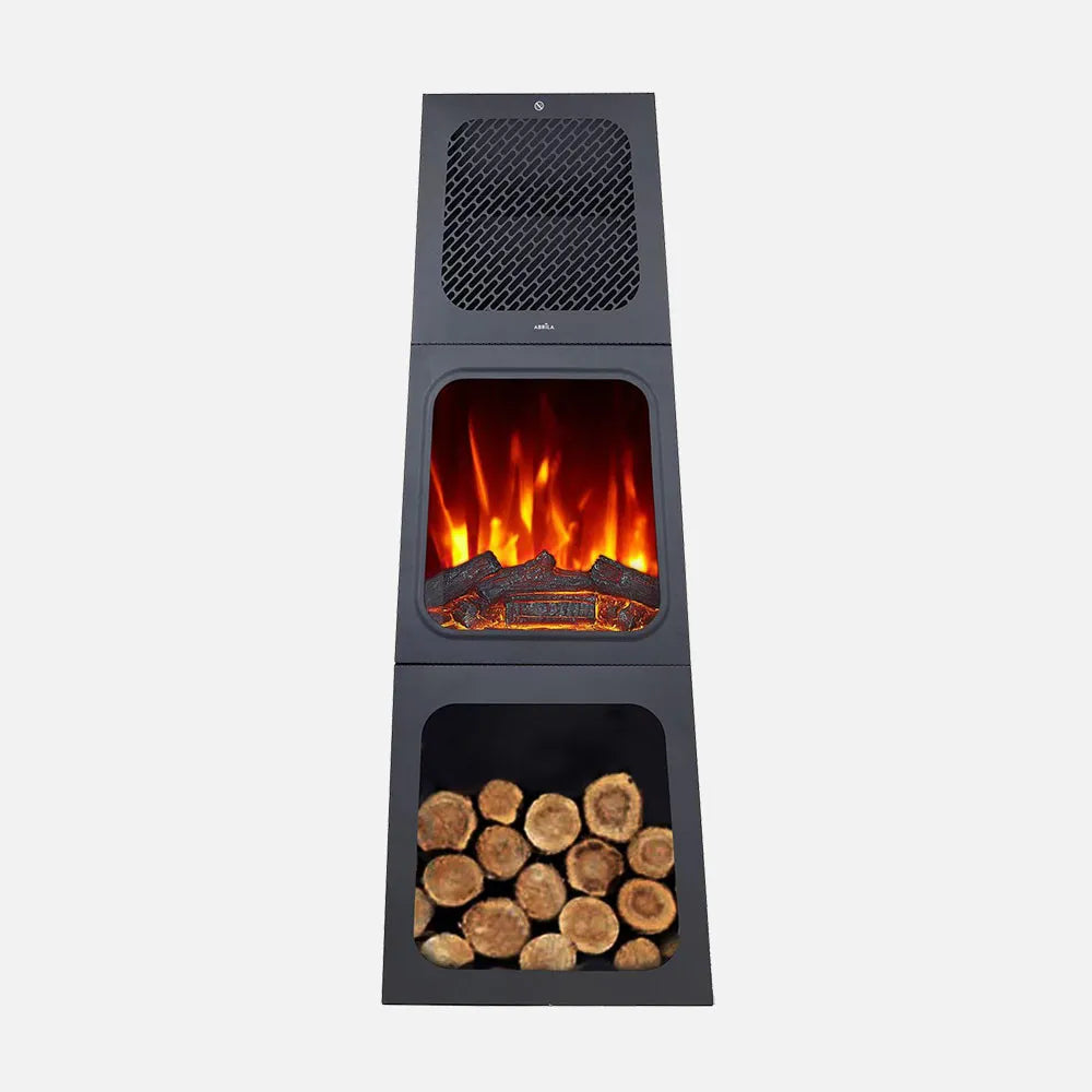 Calefactor cerámico efecto llama Cornelius 1800 W de FABRILAMP en color negro