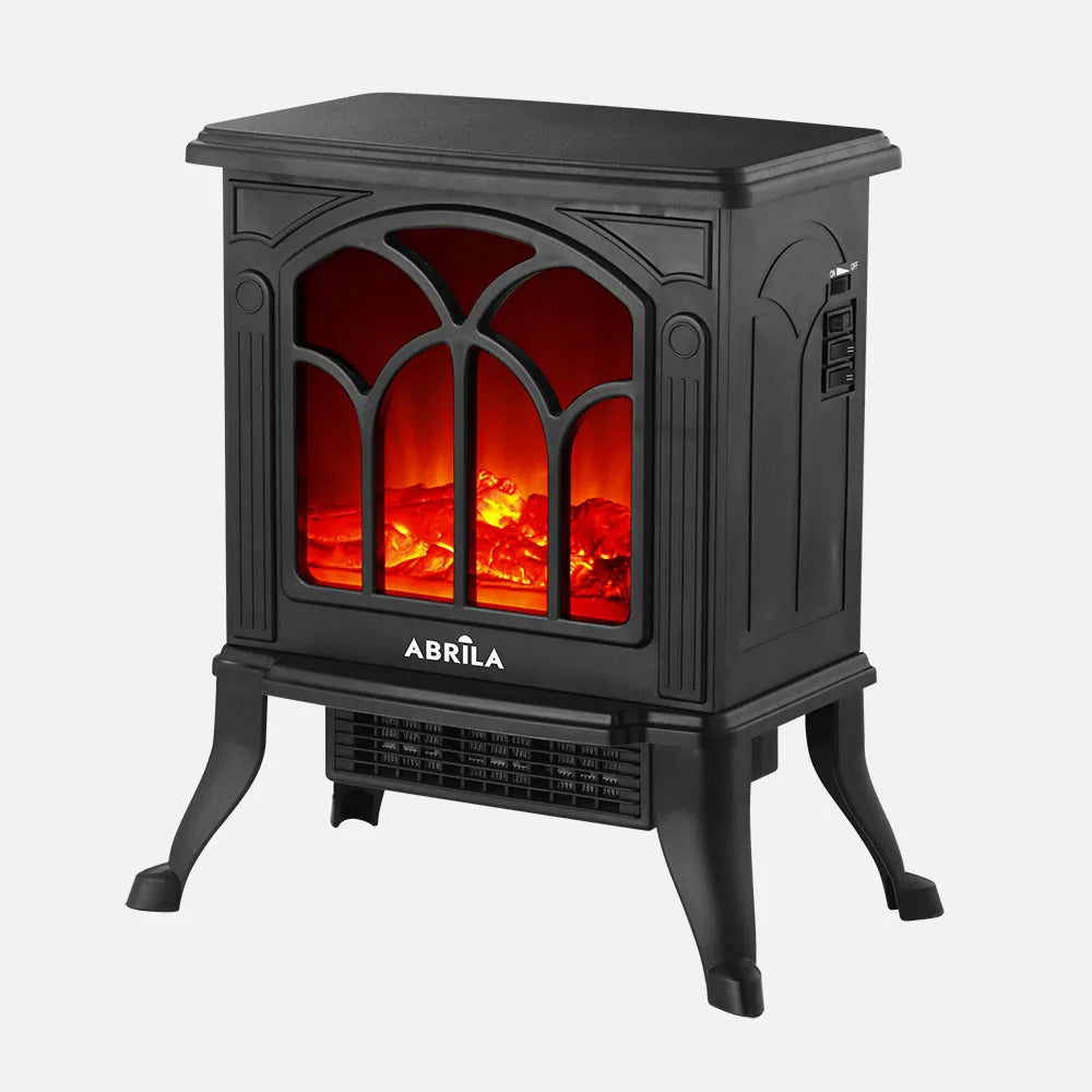 Calefactor cerámico efecto llama Inola 1500 W de FABRILAMP en color negro
