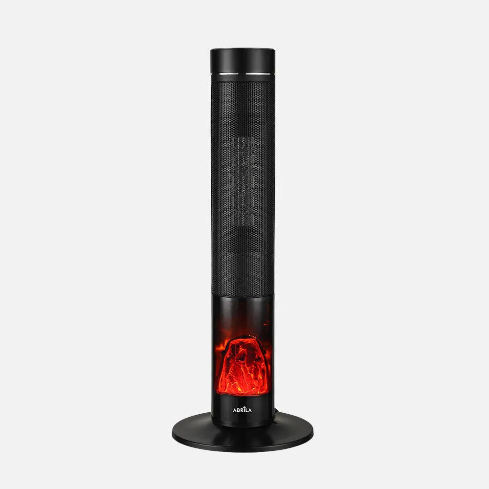 Calefactor cerámico efecto llama Benton 2000 W de FABRILAMP en color negro