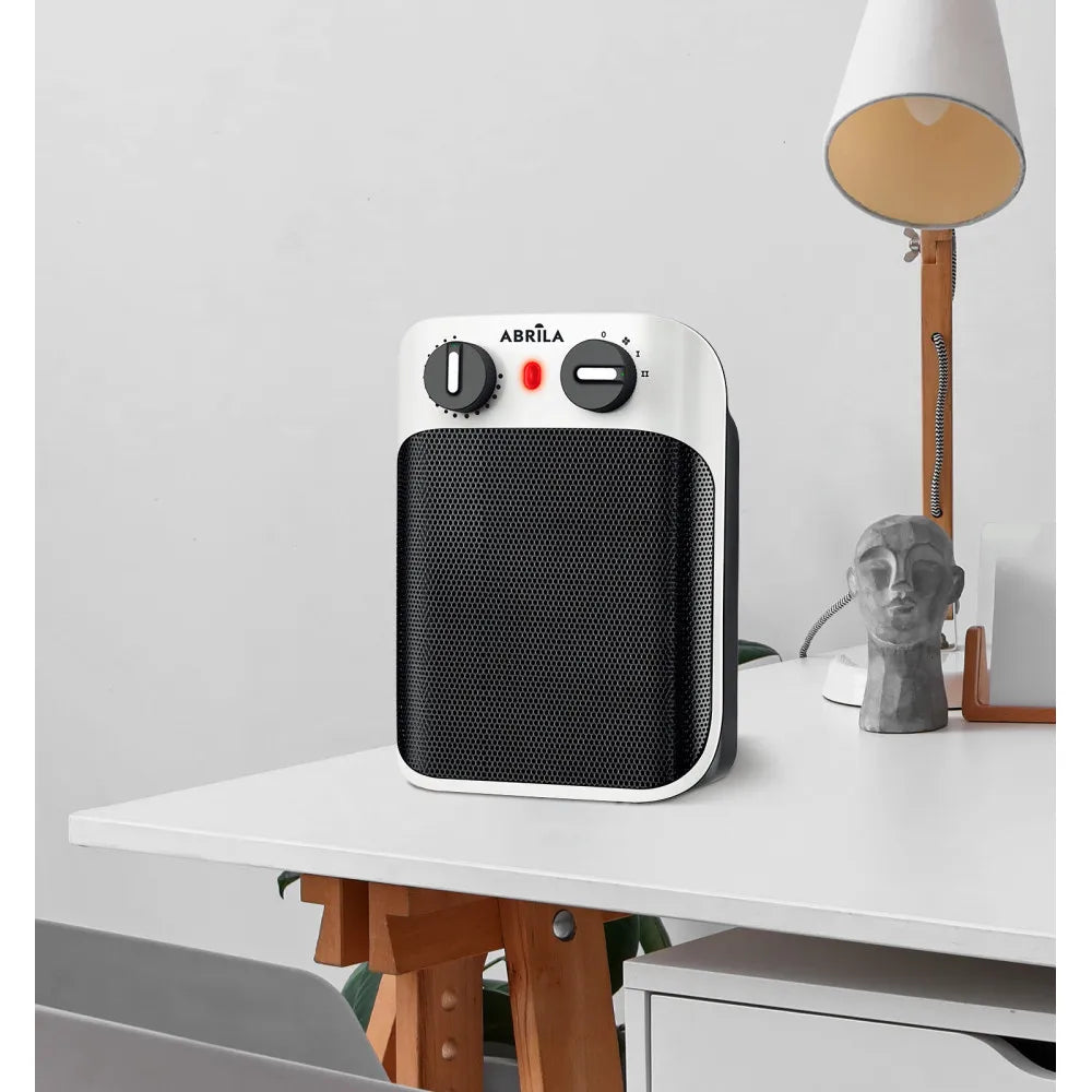 Calefactor cerámico Libia 1800 W de FABRILAMP en color blanco/negro – vista de detalle