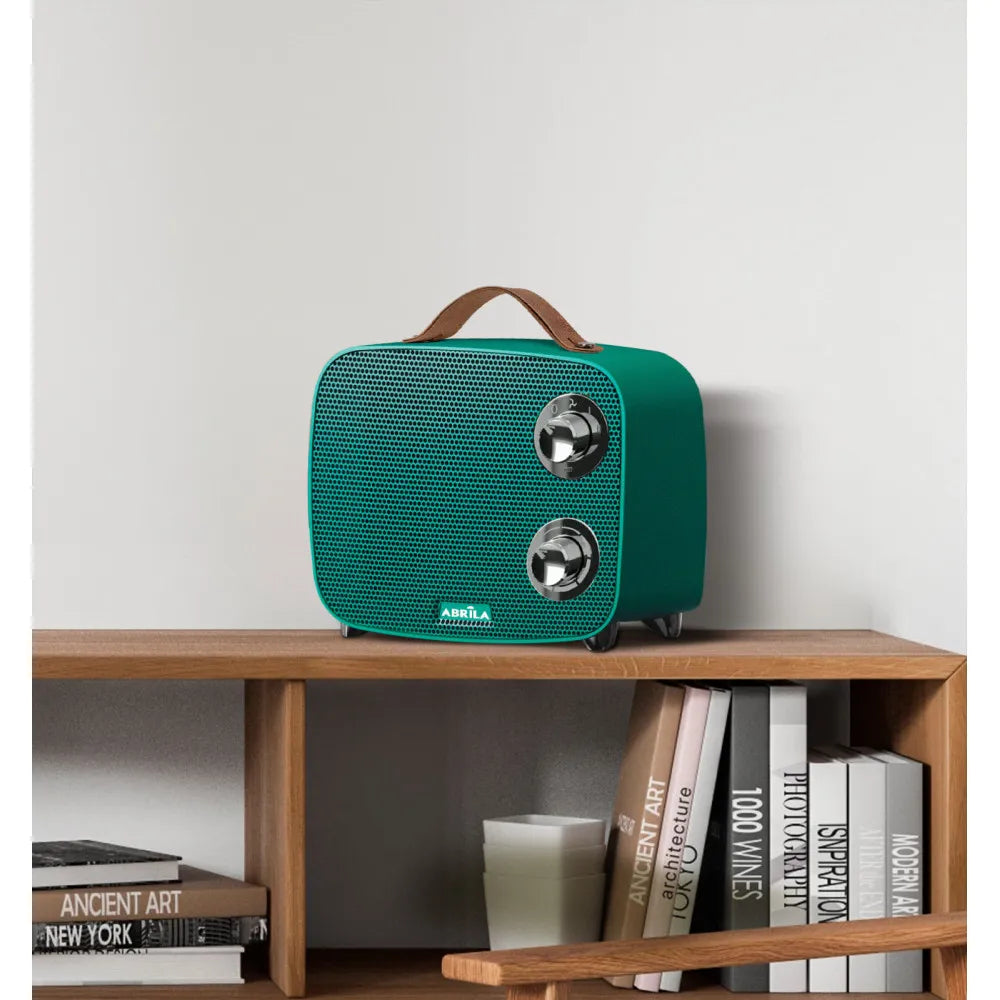Calefactor cerámico Corcega 1500 W de FABRILAMP en color verde/cromo – vista de detalle