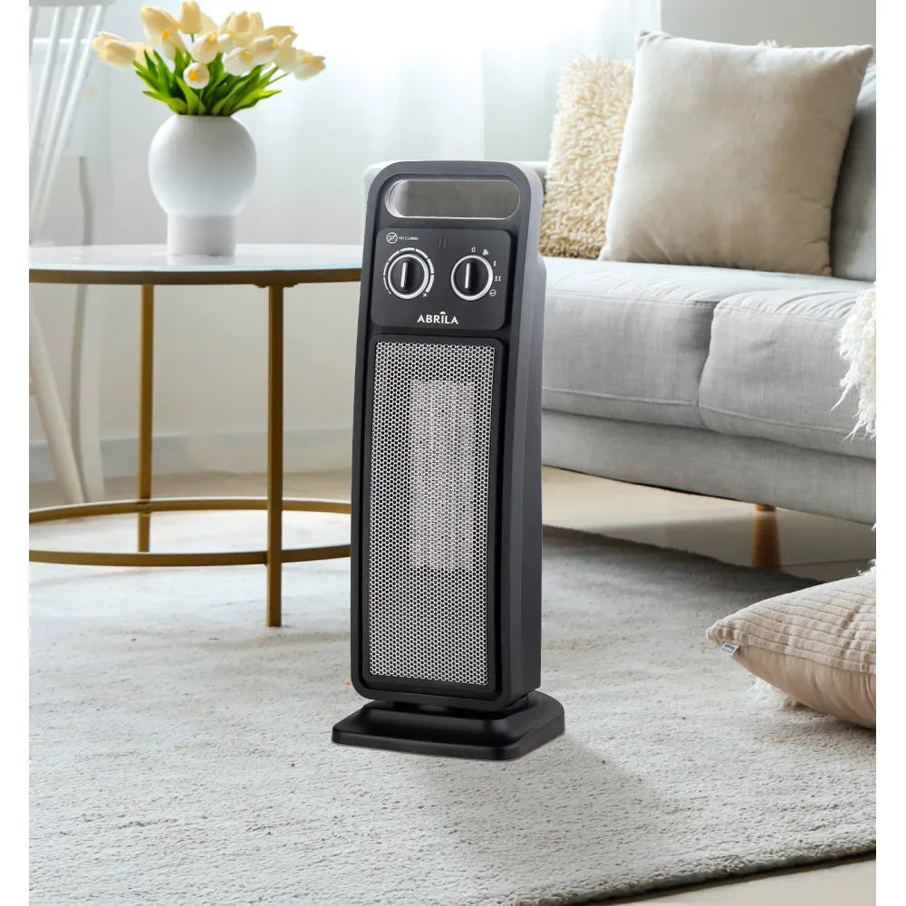 Calefactor cerámico vertical Brasil 2000 W de FABRILAMP en color negro – vista de detalle