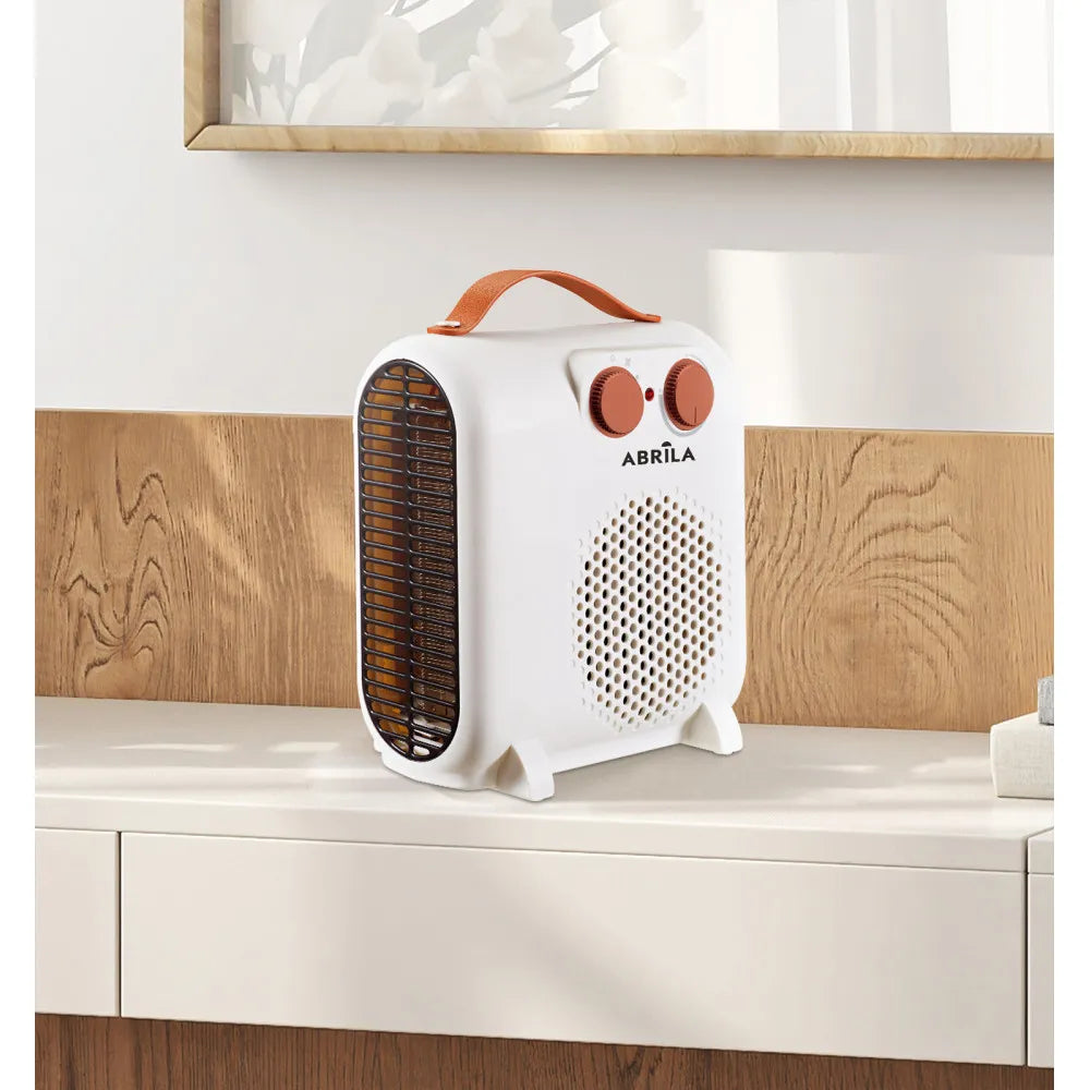Calefactor termoventilador Tundra 2000 W de FABRILAMP en color blanco/marron – vista de detalle