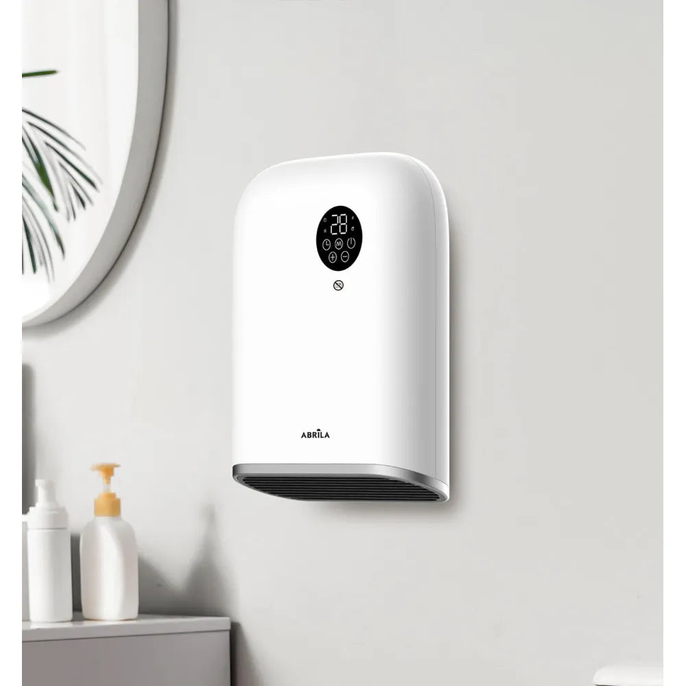 Calefactor de pared para baño Andorra 2000 W de FABRILAMP en color blanco/negro – vista de detalle