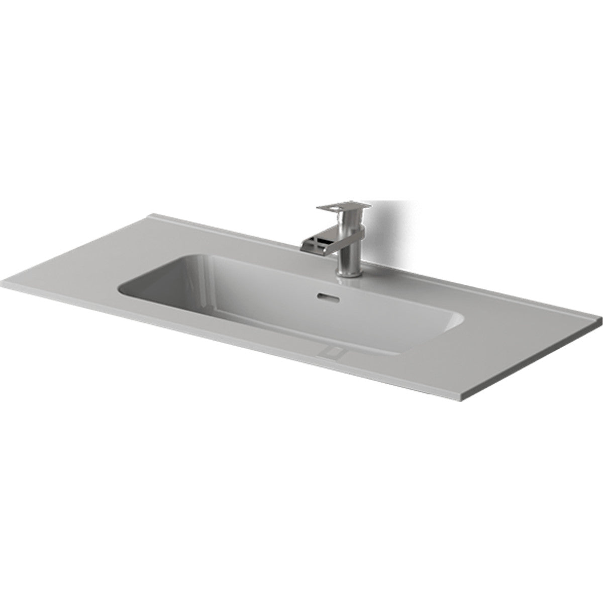 Encimera cerámica Volterra blanco brillo con lavabo integrado - NOFER
