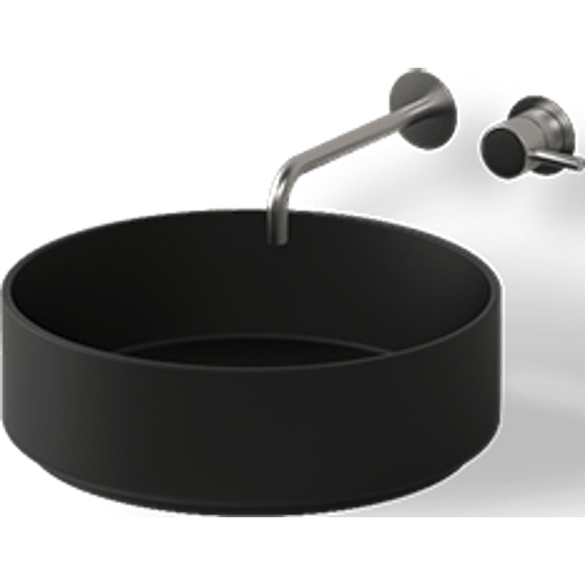 Lavabo sobre encimera Roll negro mate - NOFER