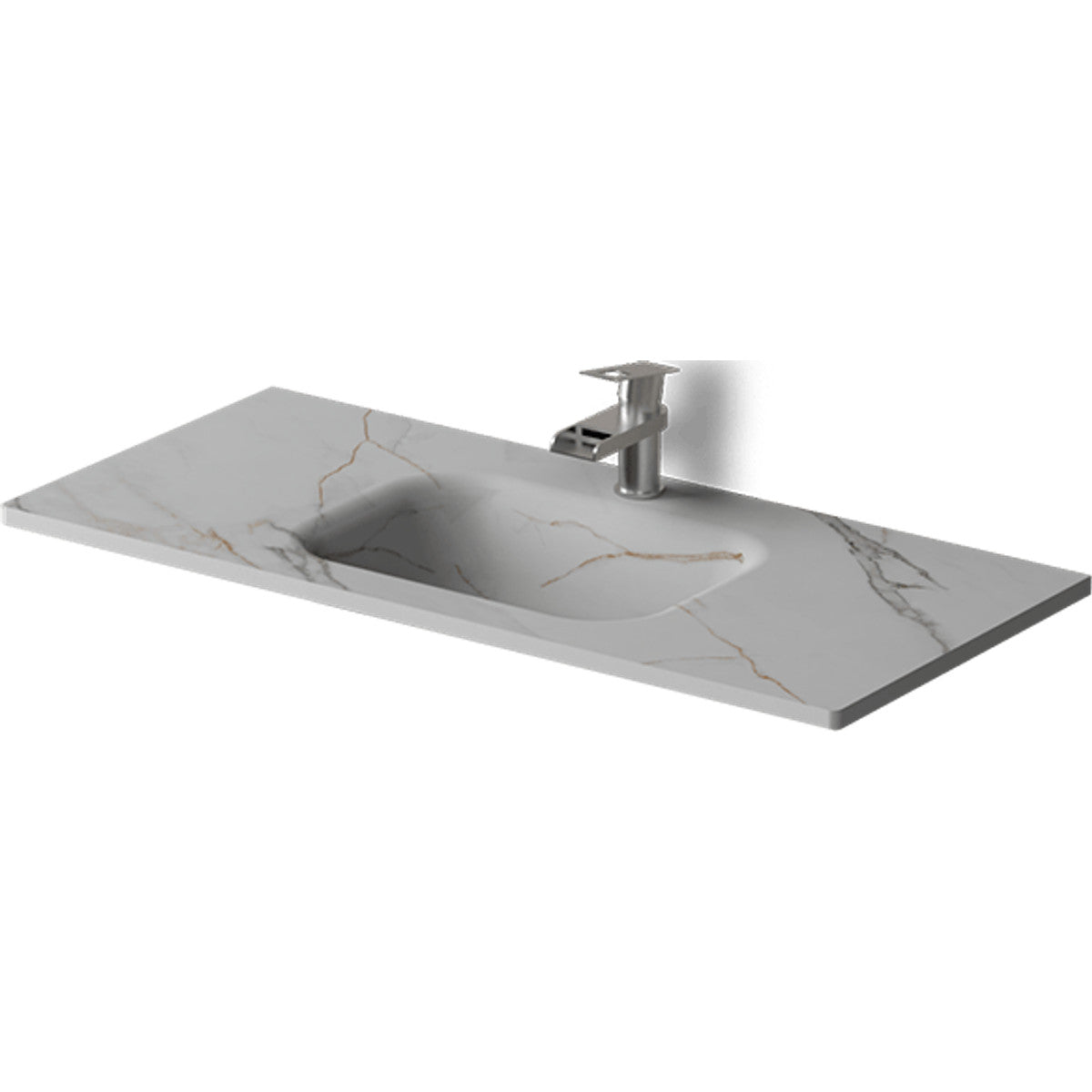Encimera porcelánica Lanicor Storm White con lavabo integrado - NOFER