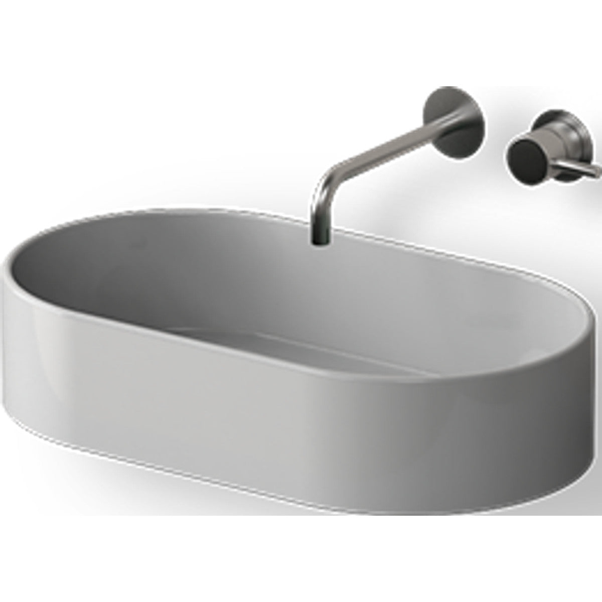 Lavabo sobre encimera Val cerámico blanco brillo - NOFER