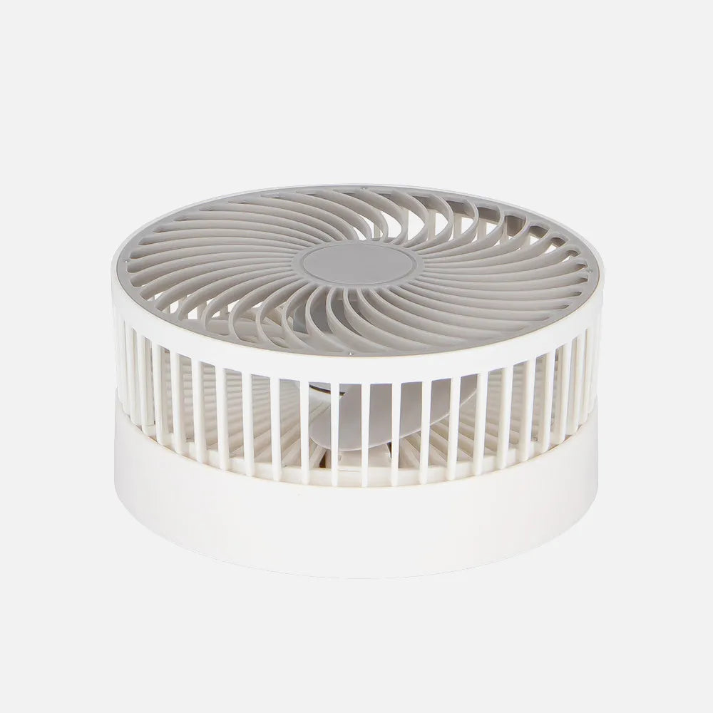 Ventilador portátil recargable Jericó 5 W de FABRILAMP en color blanco/gris – vista de detalle