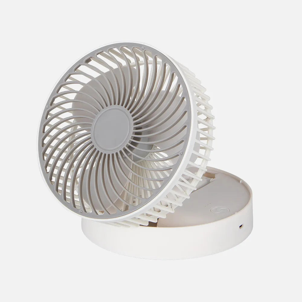 Ventilador portátil recargable Jericó 5 W de FABRILAMP en color blanco/gris – vista de detalle