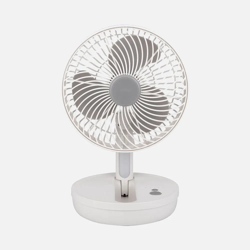 Ventilador recargable de sobremesa Pacheco 5 W de FABRILAMP en color blanco/gris – vista de detalle