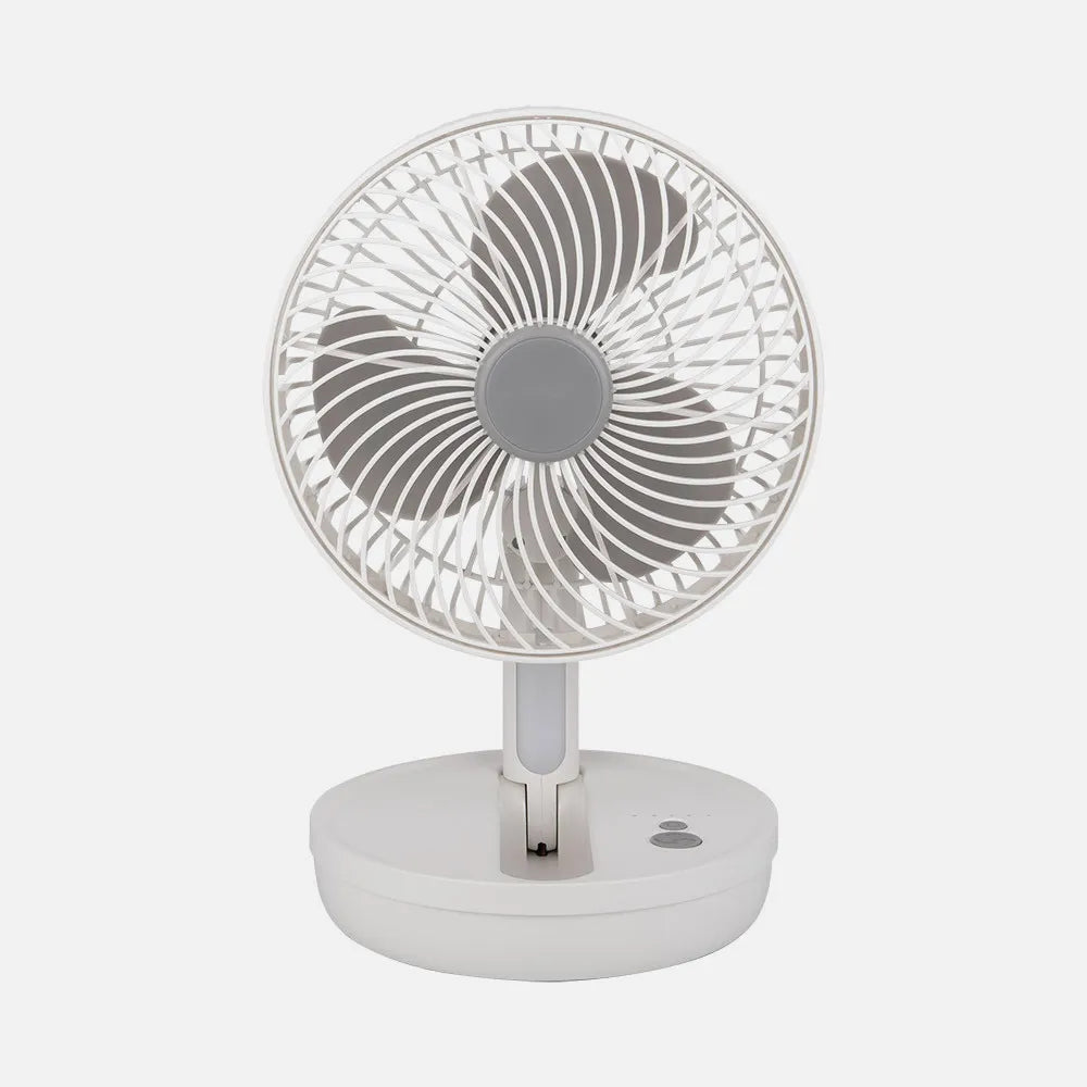 Ventilador recargable de sobremesa Pacheco 5 W de FABRILAMP en color blanco/gris