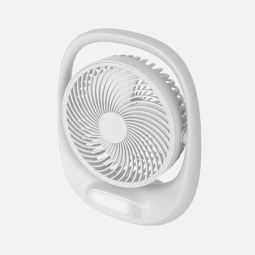 Ventilador recargable de sobremesa Águila 5 W de FABRILAMP en color blanco – vista de detalle