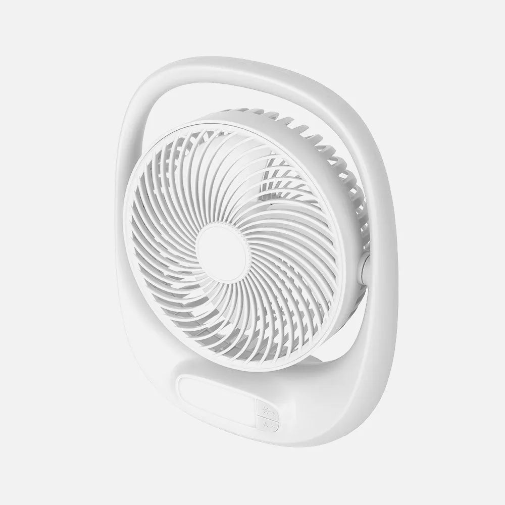 Ventilador recargable de sobremesa Águila 5 W de FABRILAMP en color blanco – vista de detalle