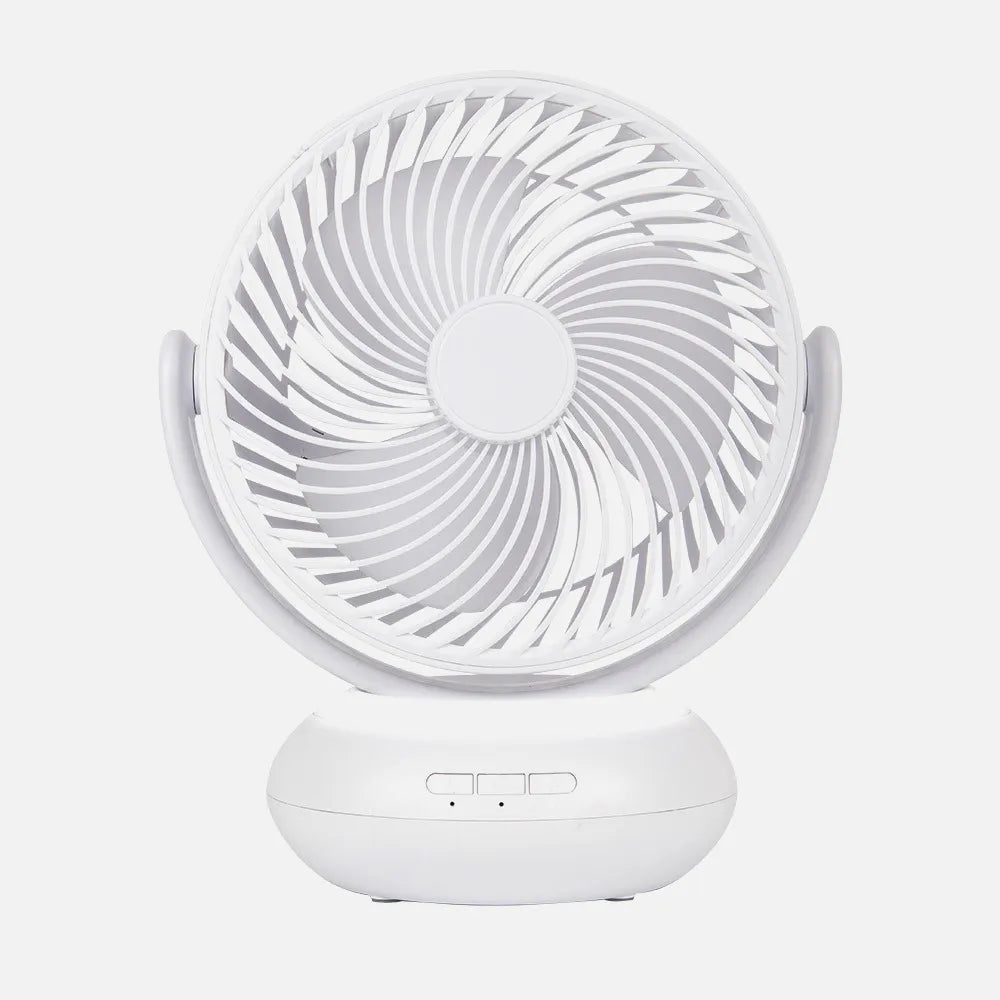 Ventilador recargable de sobremesa Bengalí 5 W de FABRILAMP en color blanco – vista de detalle