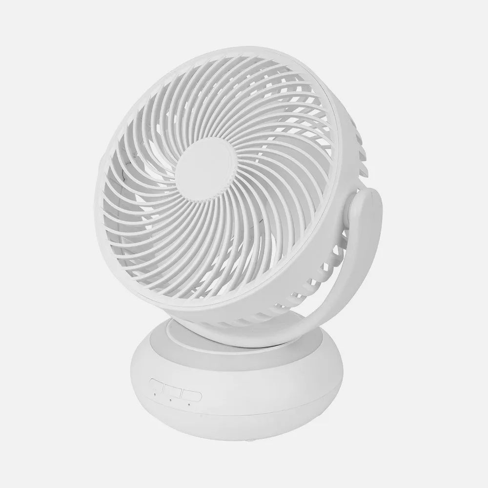 Ventilador recargable de sobremesa Bengalí 5 W de FABRILAMP en color blanco