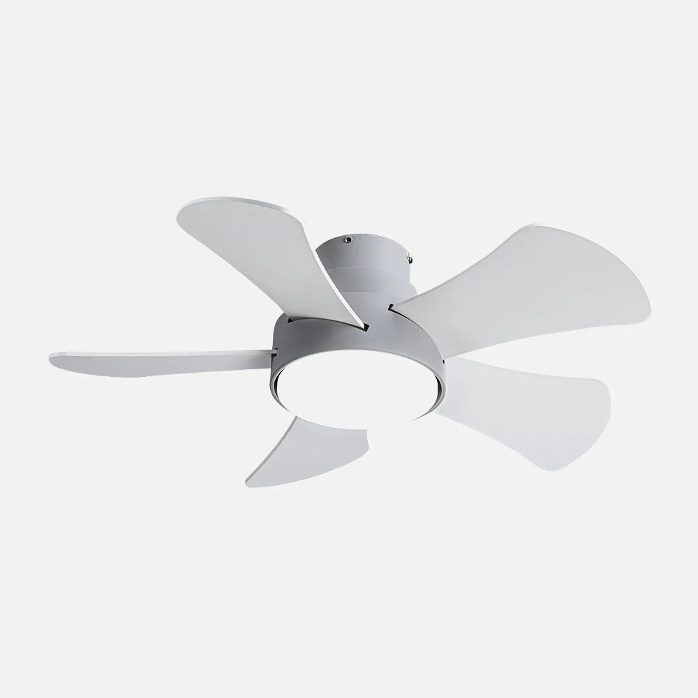 Ventilador de techo DC Gregario 82 cm con luz LED de FABRILAMP en color gris/blanco-gris/haya – vista de detalle