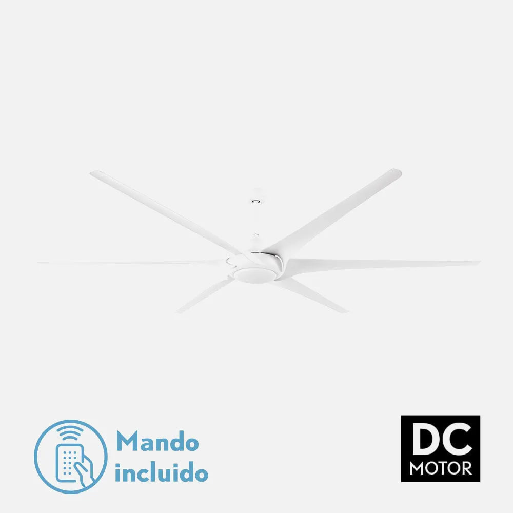 Ventilador de techo DC Moncayo 254 cm con luz LED de FABRILAMP en color blanco – vista de detalle