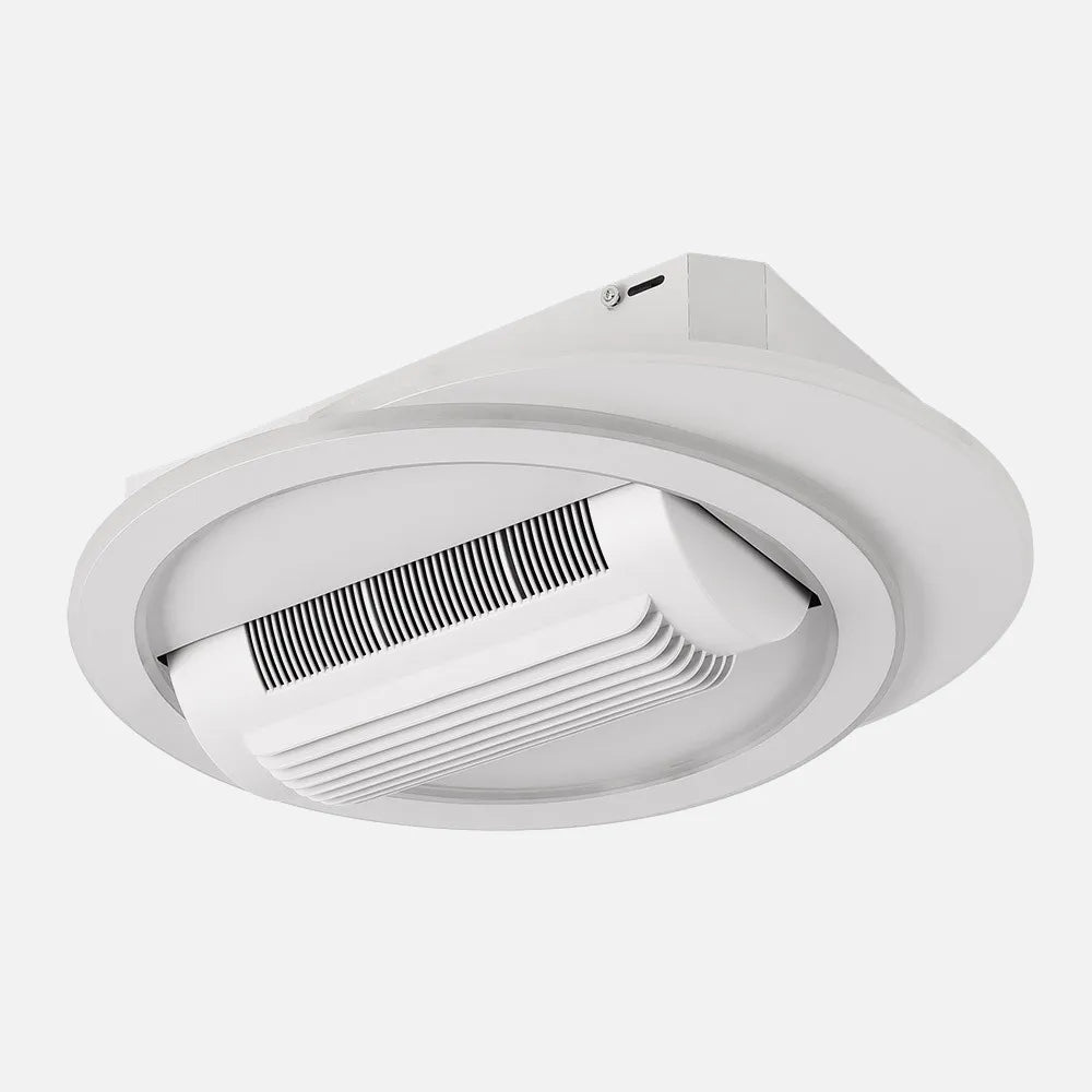 Ventilador de techo tipo plafón DC Camaleón 40 cm con luz LED de FABRILAMP en color blanco – vista de detalle