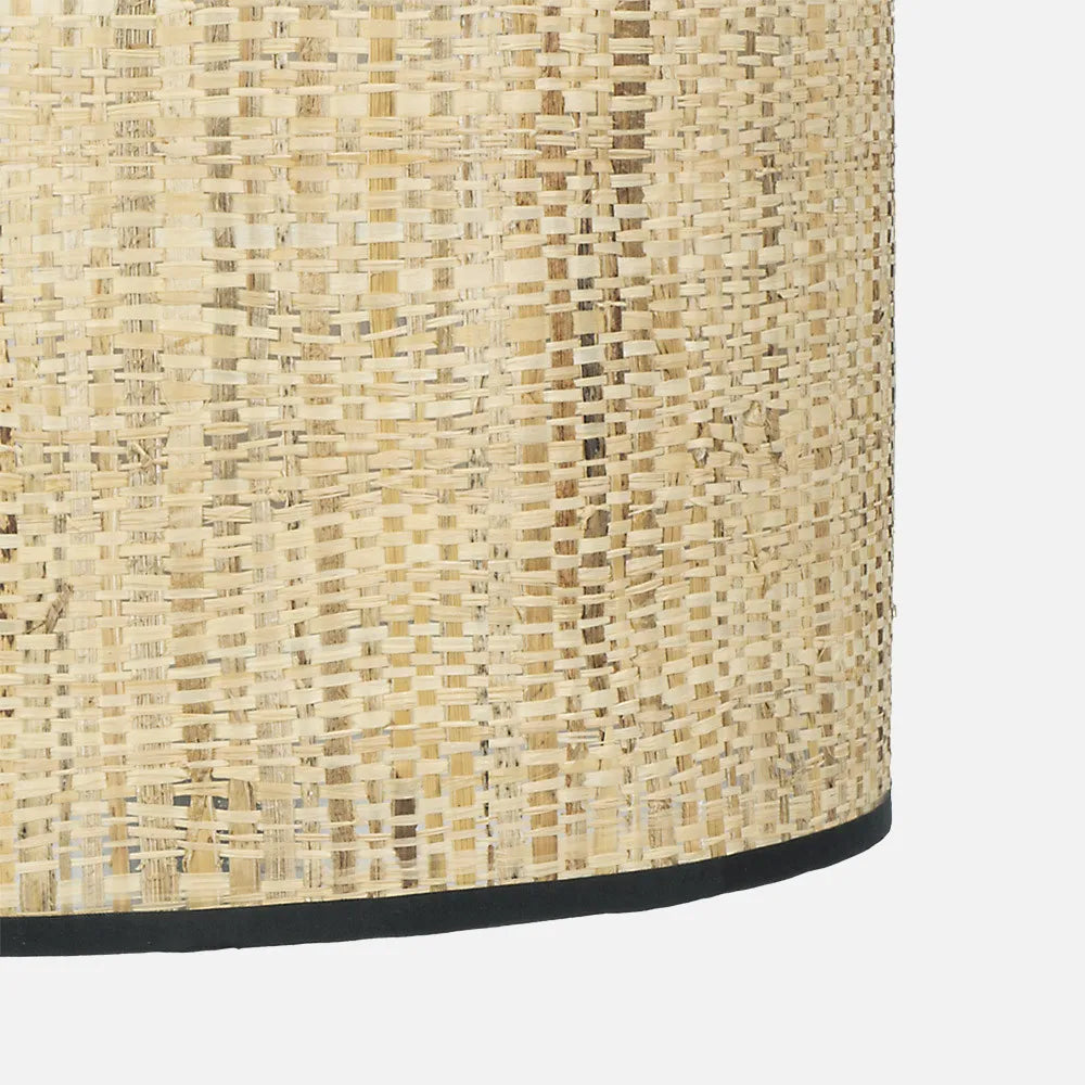 Ventilador de techo tipo plafón DC Natasha 70 cm con luz LED de FABRILAMP en color cañizo/blanco-haya – vista de detalle