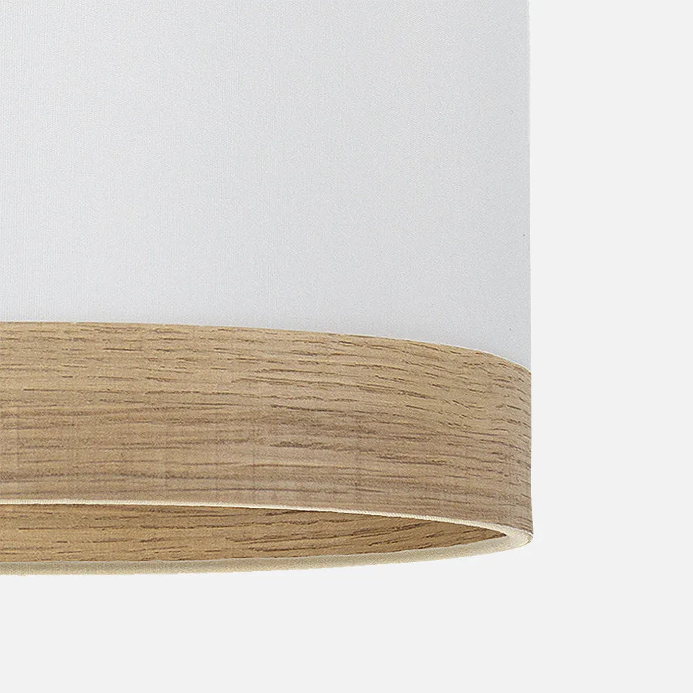 Ventilador de techo tipo plafón DC Olga 70 cm con luz LED de FABRILAMP en color blanco/madera clara-blanco – vista de detalle