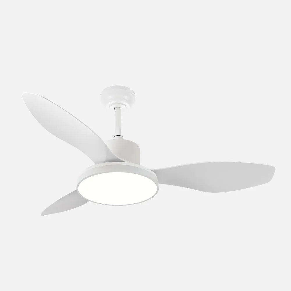 Ventilador de techo DC Mandala 120 cm con luz LED de FABRILAMP en color blanco – vista de detalle