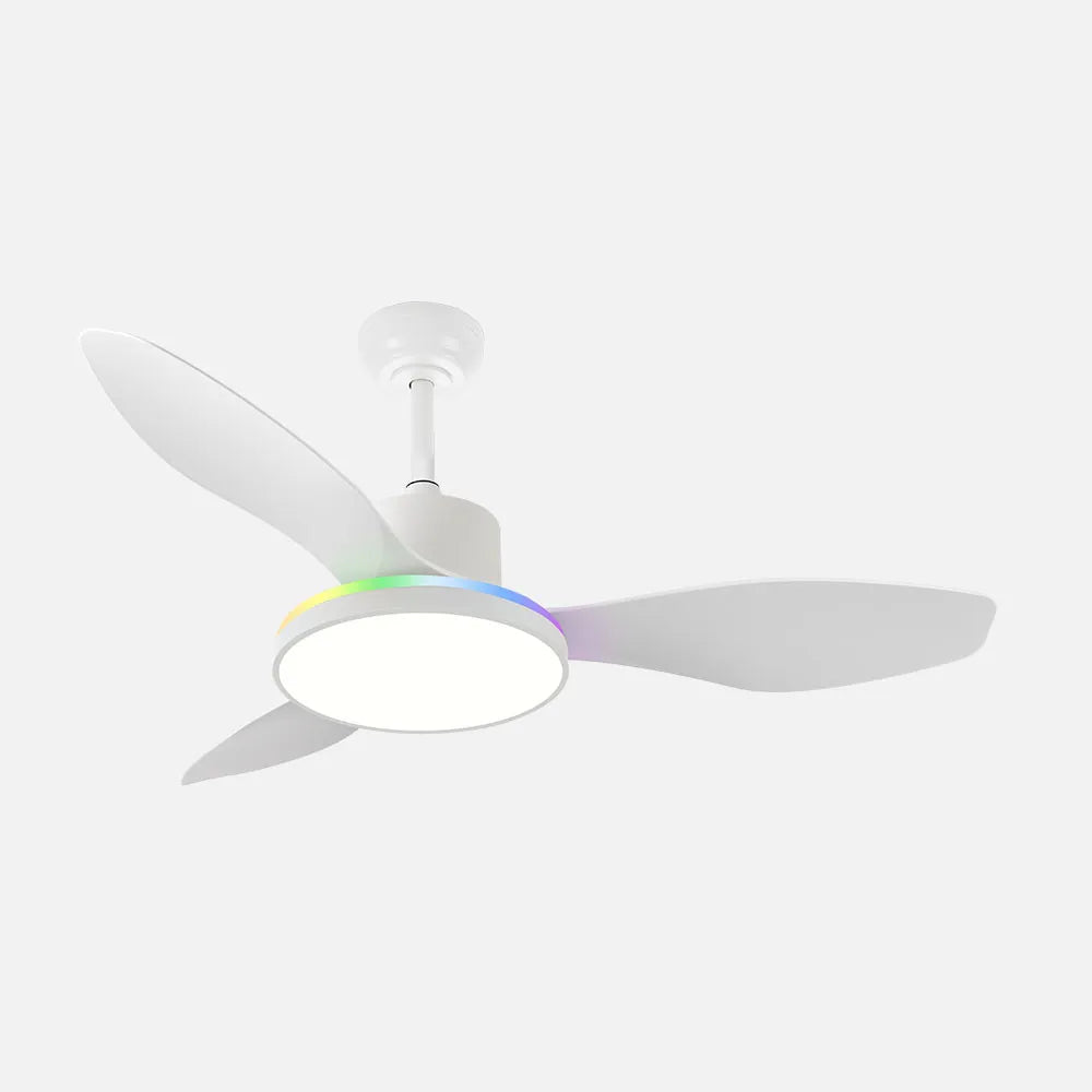 Ventilador de techo DC Mandala 120 cm con luz LED de FABRILAMP en color blanco