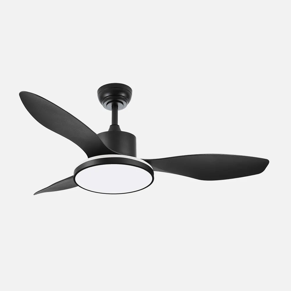 Ventilador de techo DC Mandala 120 cm con luz LED de FABRILAMP en color negro – vista de detalle