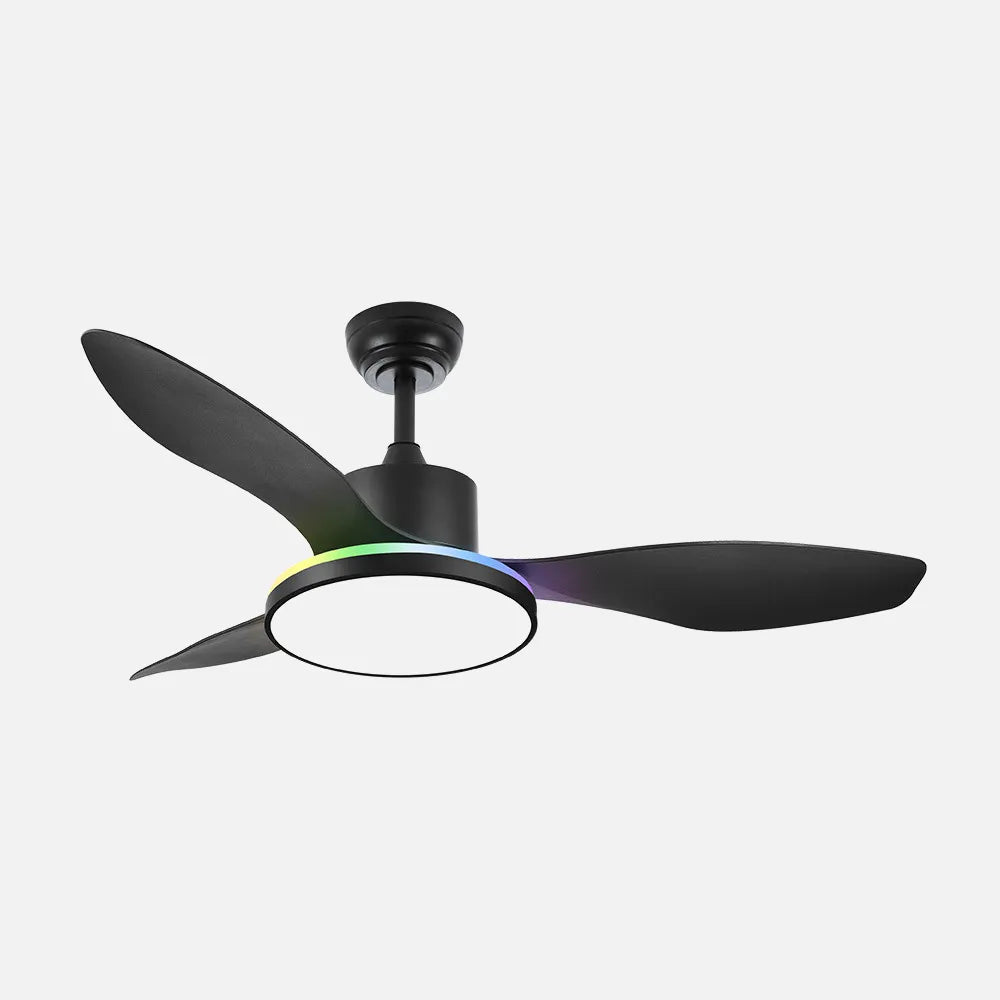 Ventilador de techo DC Mandala 120 cm con luz LED de FABRILAMP en color negro
