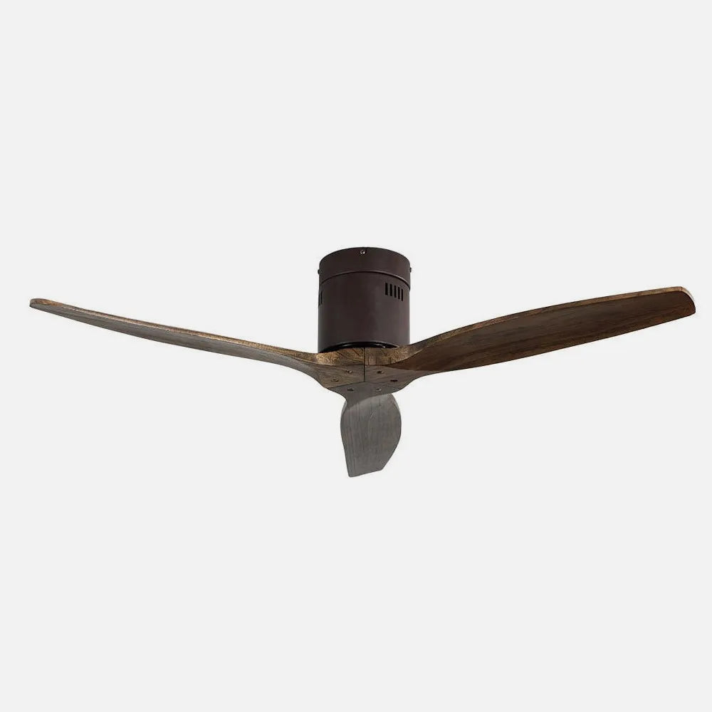 Ventilador de techo DC Aguilón 132 cm sin luz de FABRILAMP en color marrón/roble