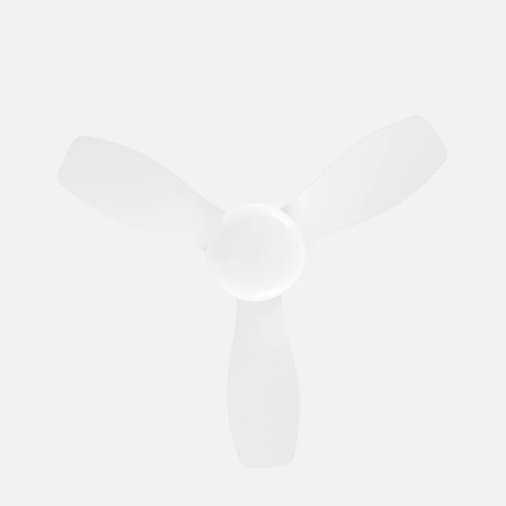 Ventilador de techo DC Asaf 62 cm con luz LED de FABRILAMP en color blanco – vista de detalle