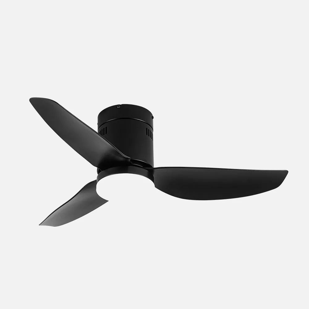 Ventilador de techo DC Borax 101 cm con luz LED de FABRILAMP en color negro – vista de detalle