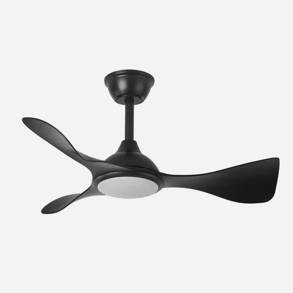 Ventilador de techo DC Caimán 89 cm con luz LED de FABRILAMP en color negro