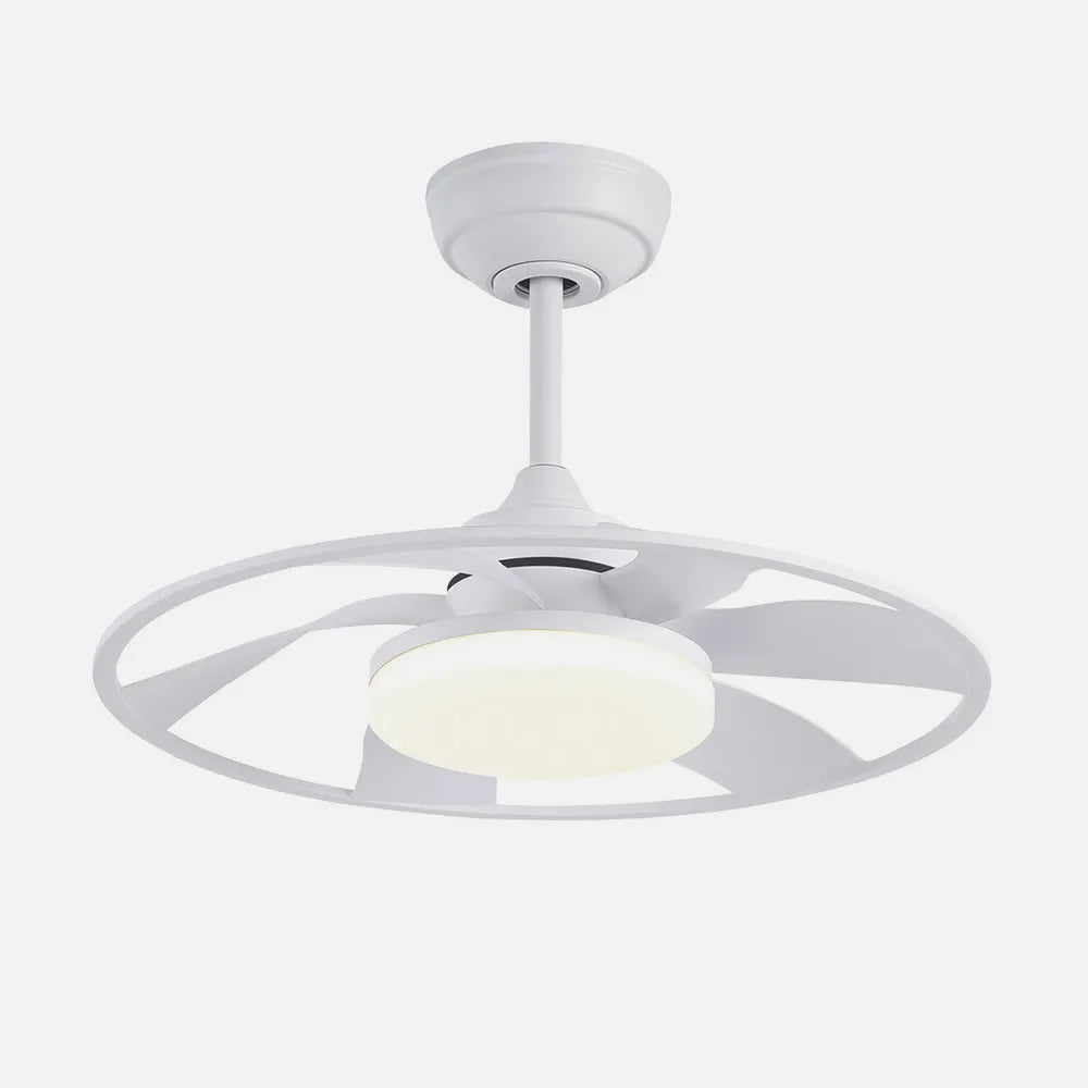 Ventilador de techo tipo plafón DC Celsius 55 cm con luz LED de FABRILAMP en color blanco