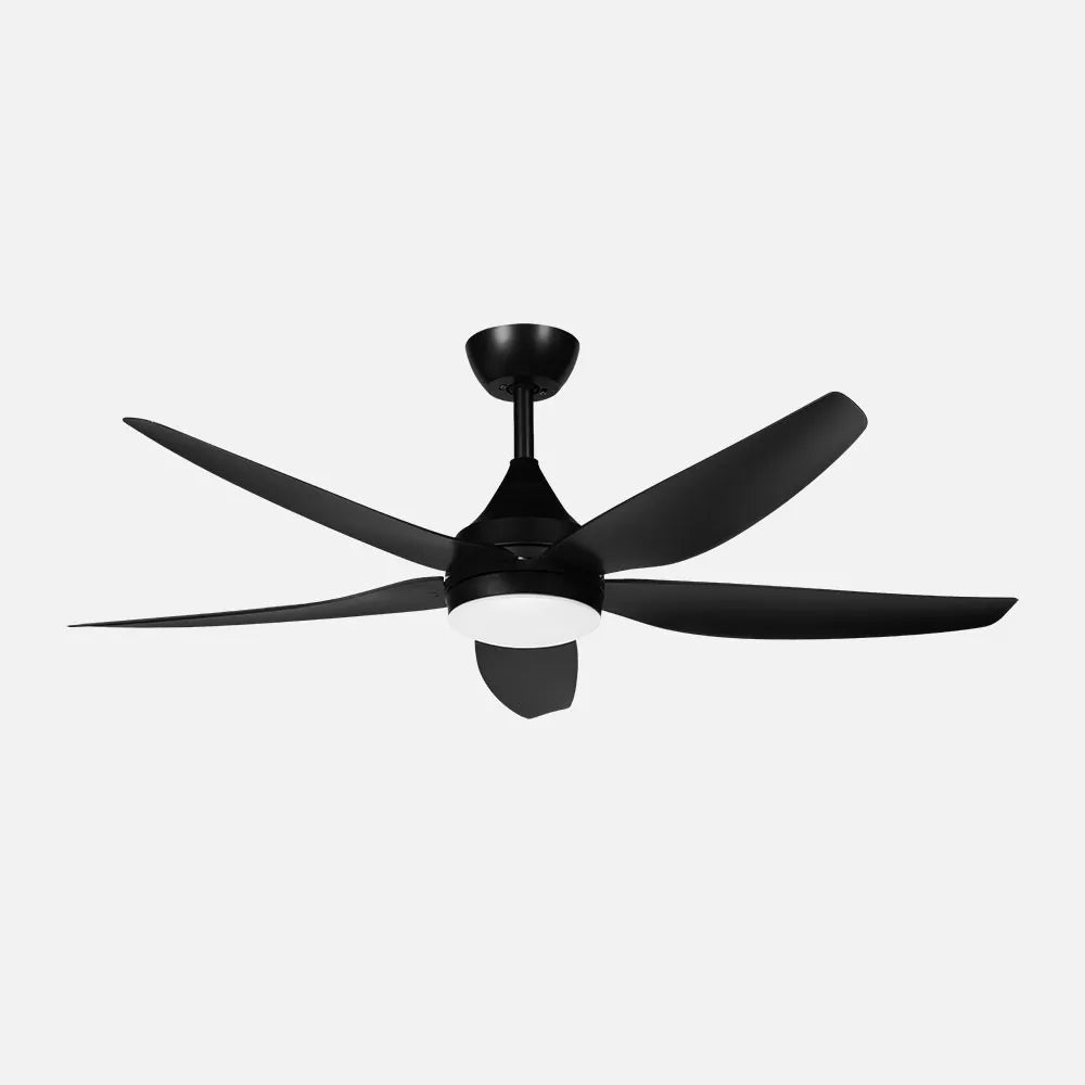 Ventilador de techo DC Elda 144 cm con luz LED de FABRILAMP en color negro