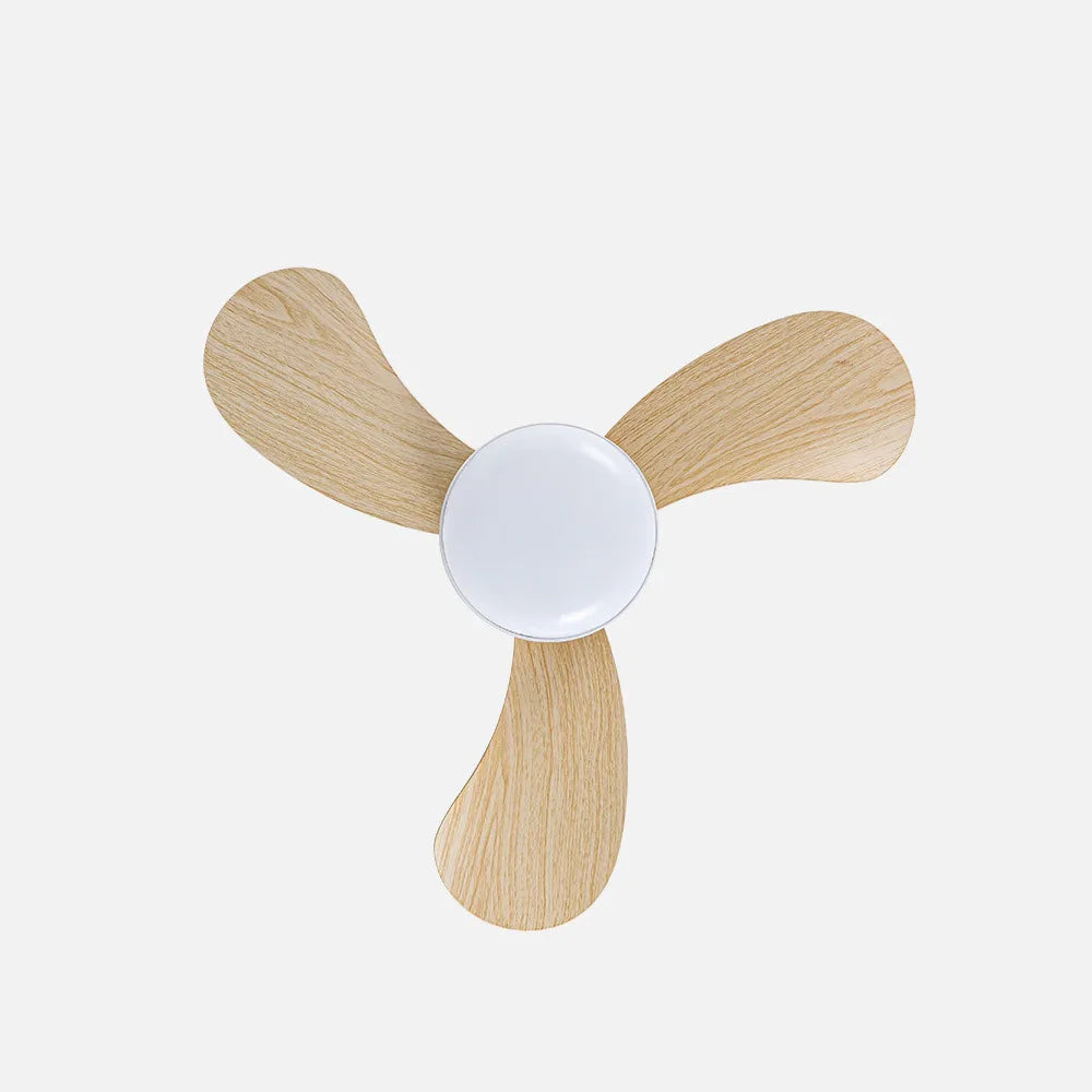 Ventilador de techo DC Enoc 58 cm con luz LED de FABRILAMP en color blanco/haya – vista de detalle