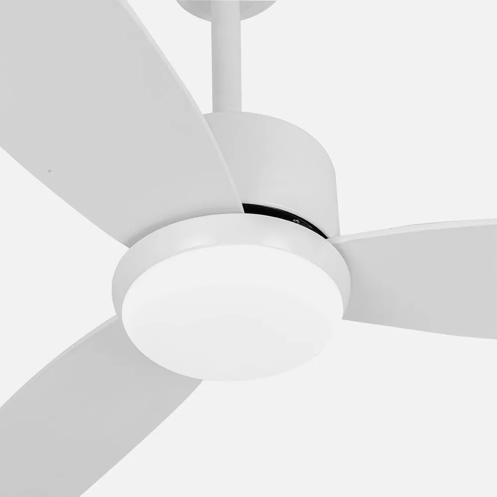 Ventilador de techo DC Genil 132 cm con luz LED de FABRILAMP en color blanco – vista de detalle