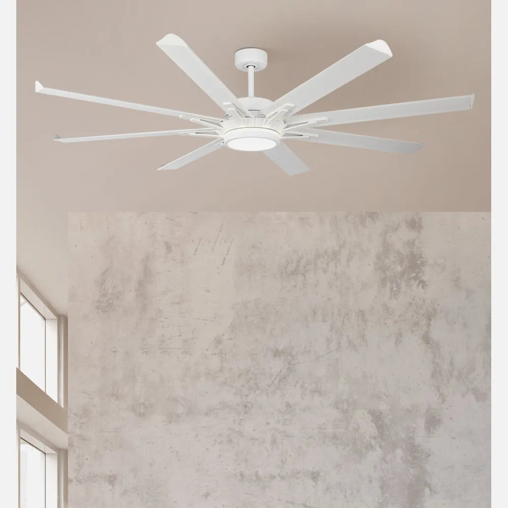 Ventilador de techo DC Grado 198 cm con luz LED de FABRILAMP en color blanco – vista de detalle