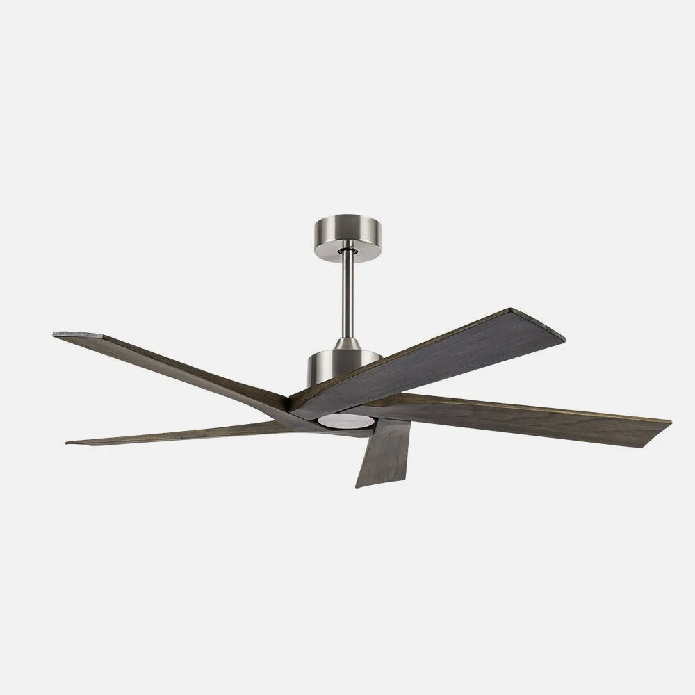 Ventilador de techo DC Nadir 142 cm sin luz de FABRILAMP en color níquel/rústico