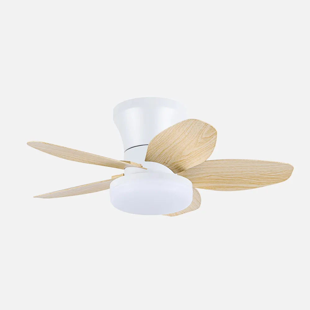Ventilador de techo DC Haran 62 cm con luz LED de FABRILAMP en color blanco/haya