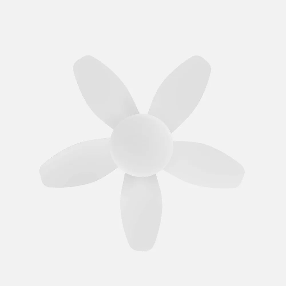 Ventilador de techo DC Haran 62 cm con luz LED de FABRILAMP en color blanco – vista de detalle