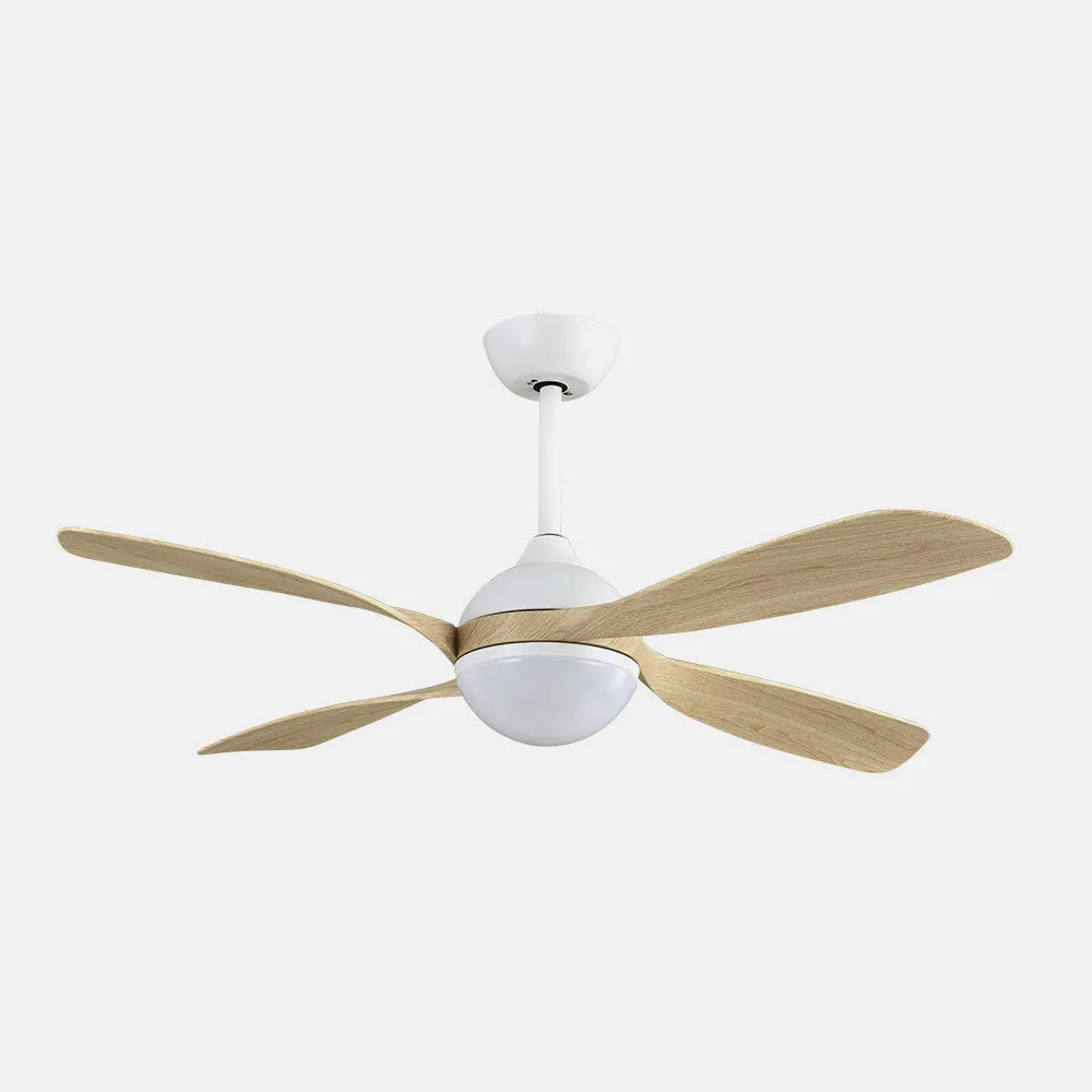 Ventilador de techo DC Livorno 132 cm con luz LED de FABRILAMP en color blanco/haya