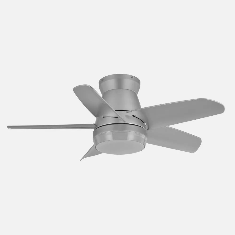 Ventilador de techo DC Neutron 91 cm con luz LED de FABRILAMP en color plata