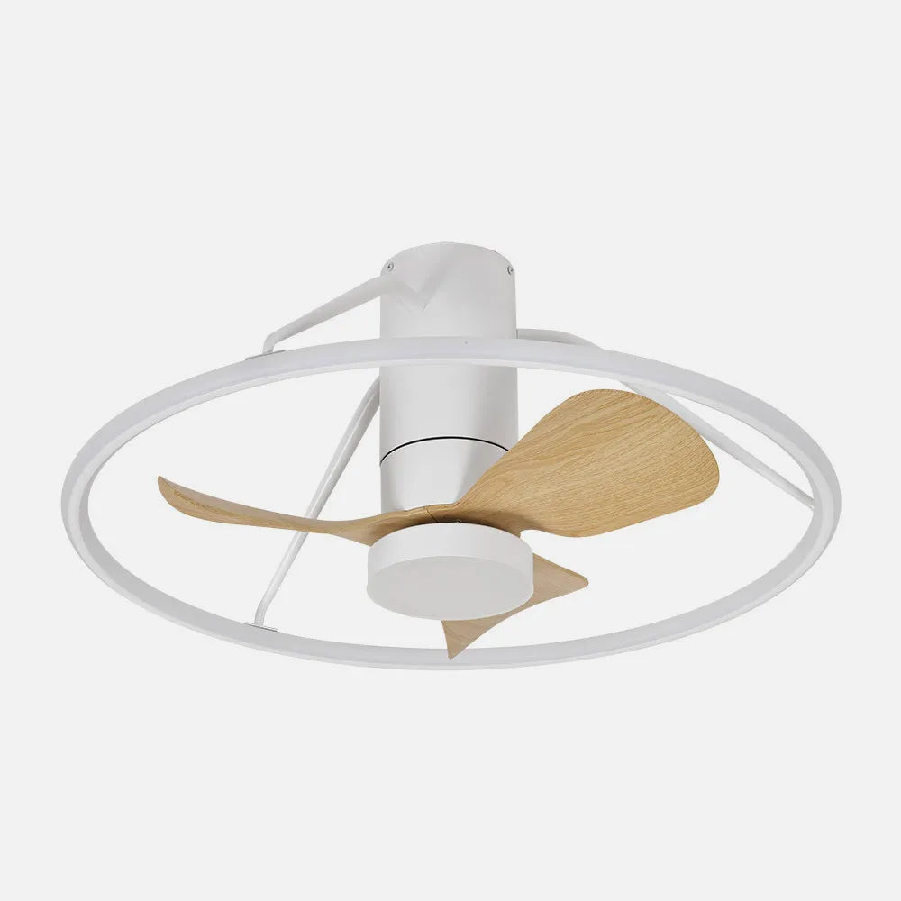 Ventilador de techo DC Oporto 66 cm con luz LED de FABRILAMP en color blanco/haya