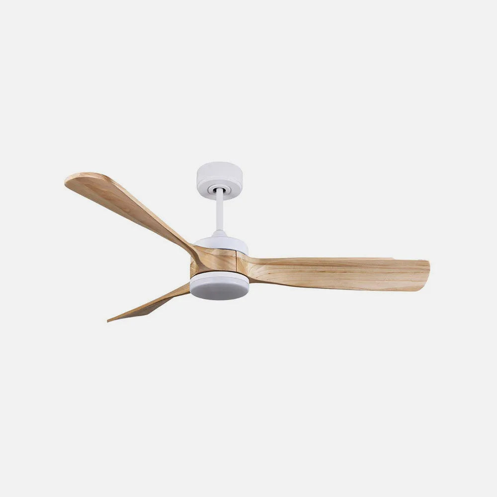 Ventilador de techo DC Oriente 132 cm con luz LED de FABRILAMP en color blanco/haya