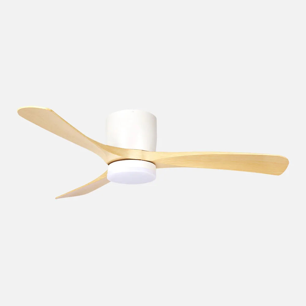 Ventilador de techo DC Paterna 117 cm con luz LED de FABRILAMP en color blanco/haya