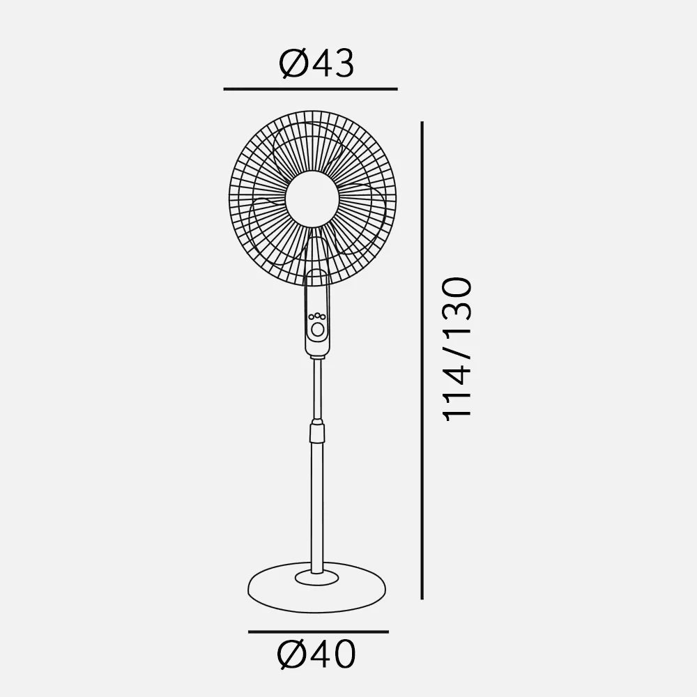 Ventilador de pie Calma 45 W de FABRILAMP en color blanco – vista de detalle