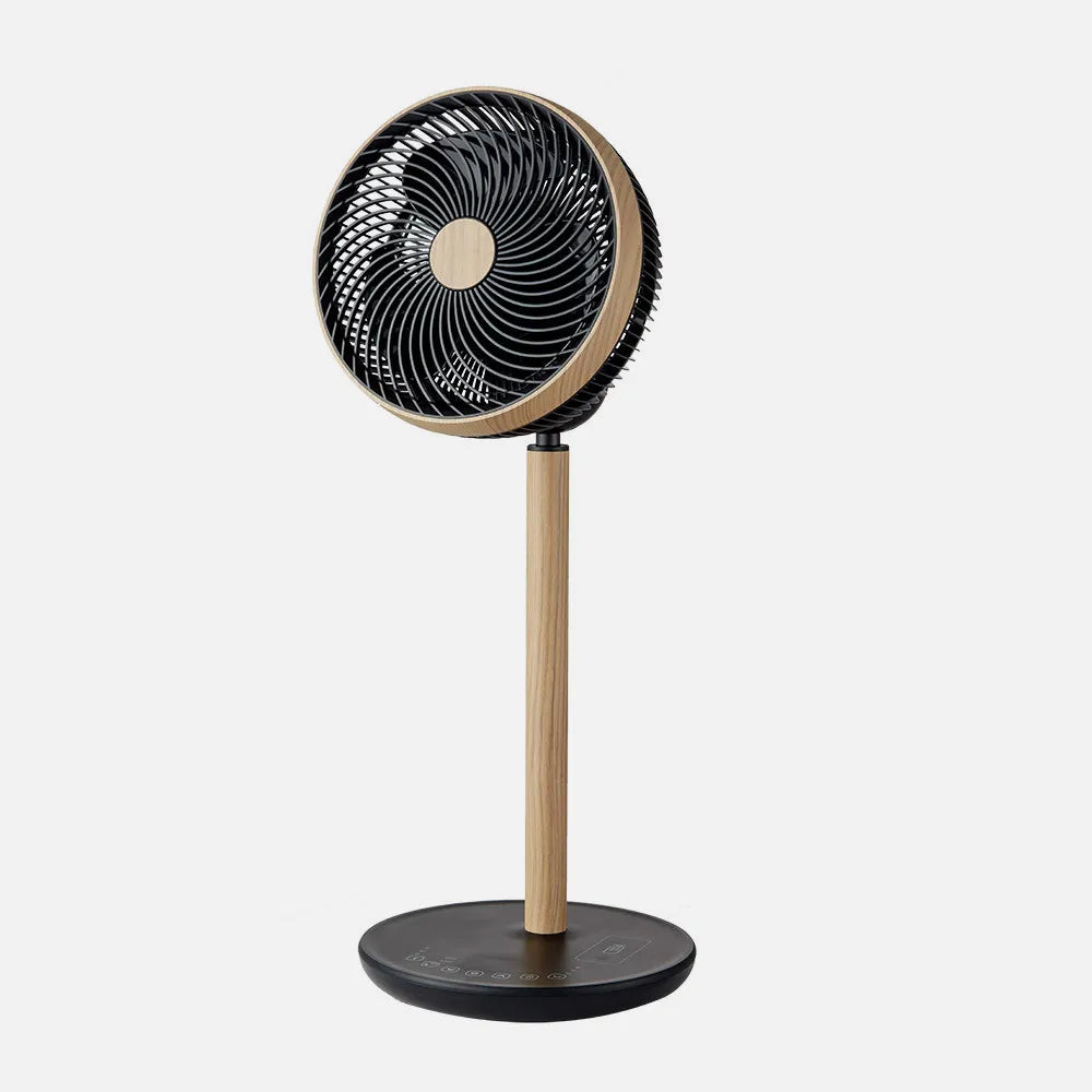 Ventilador DC de pie Colibrí 25 W de FABRILAMP en color negro/haya