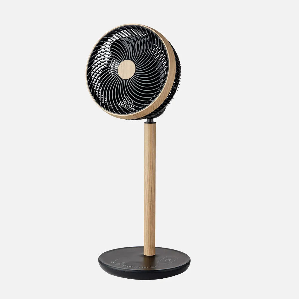 Ventilador DC de pie Colibrí 25 W de FABRILAMP en color negro/haya – vista de detalle